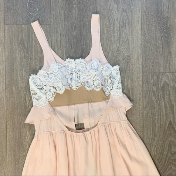 For Love & Lemons Sienna Mini Dress Keyhole Lace Dusty Rose Pink Size Small - Picture 14 of 16
